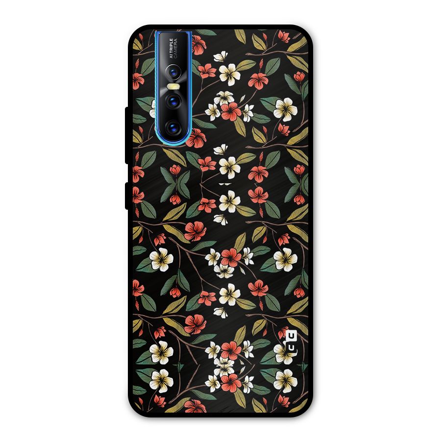 Decorative Florals Pattern Metal Back Case for Vivo V15 Pro