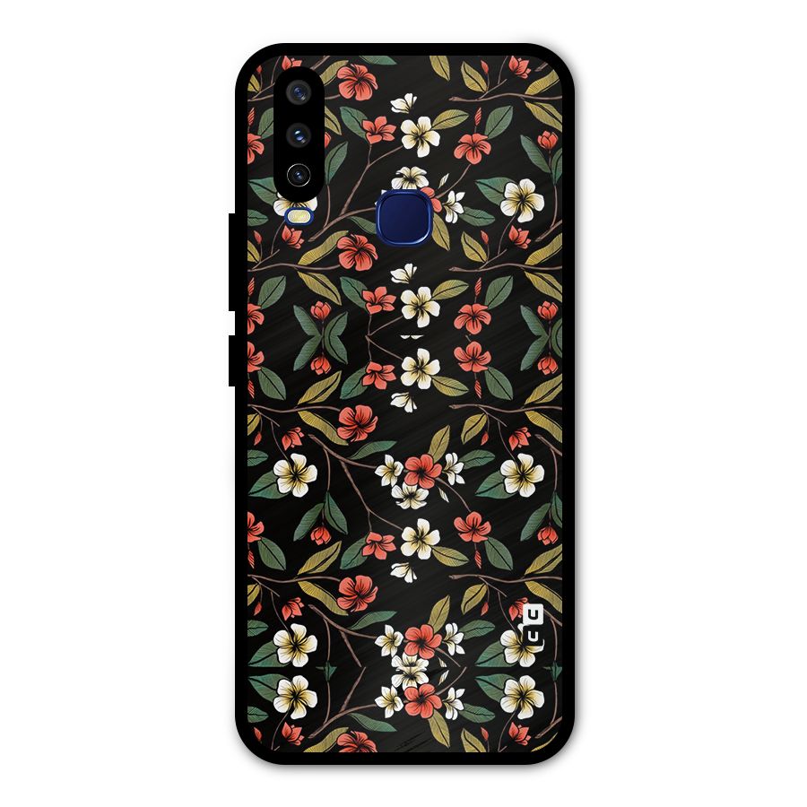 Decorative Florals Pattern Metal Back Case for Vivo V17