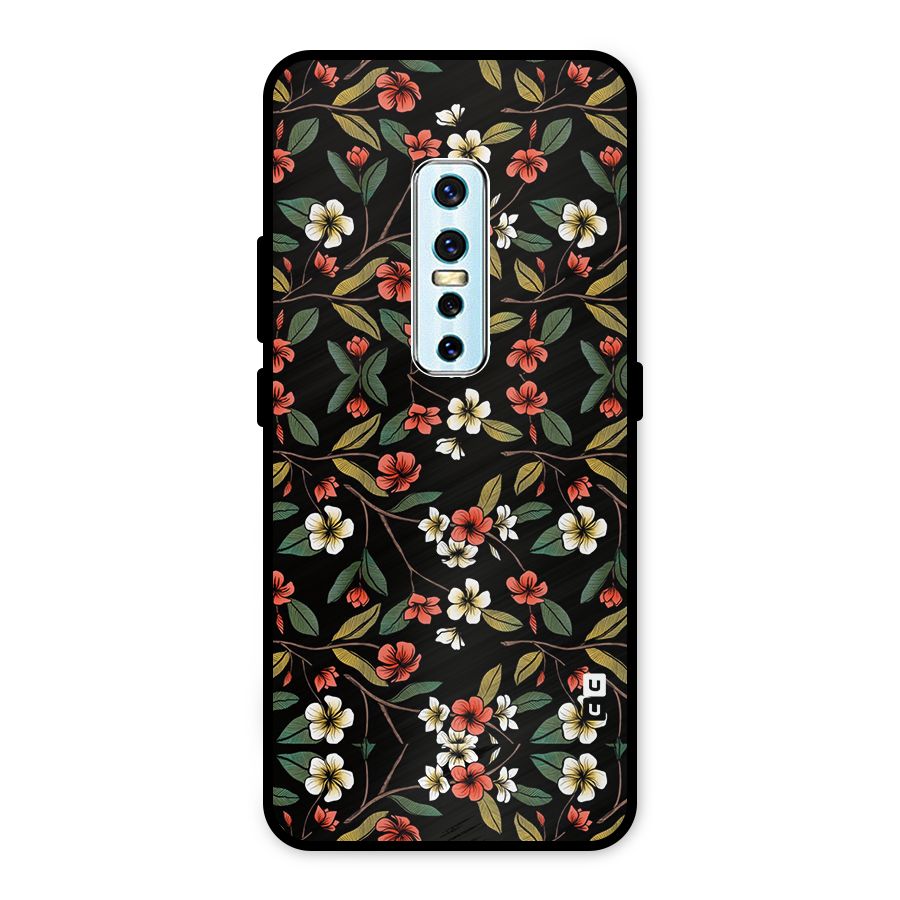 Decorative Florals Pattern Metal Back Case for Vivo V17 Pro