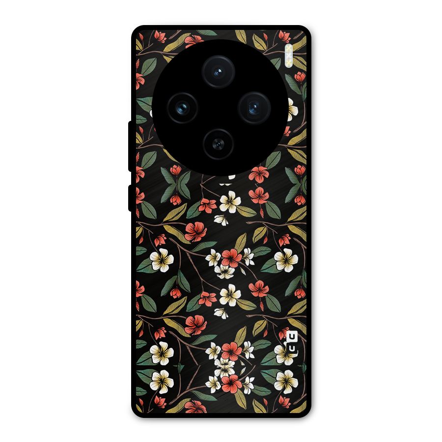 Decorative Florals Pattern Metal Back Case for Vivo X100