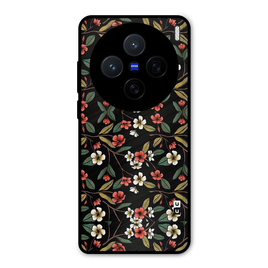 Decorative Florals Pattern Metal Back Case for Vivo X200