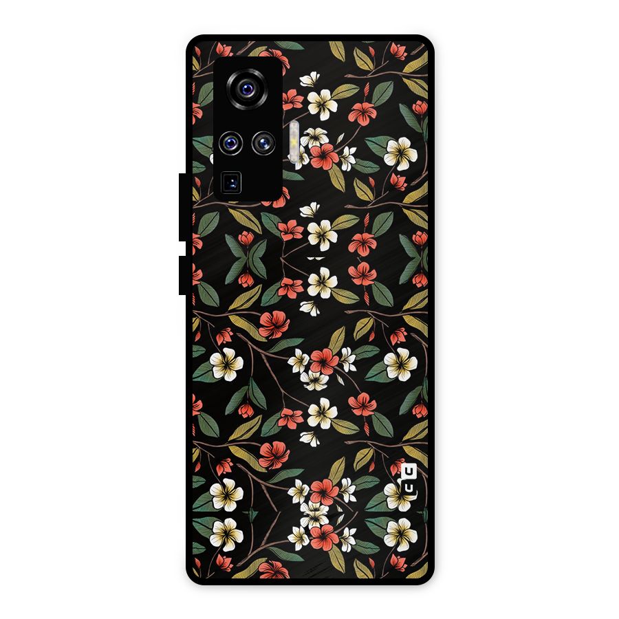 Decorative Florals Pattern Metal Back Case for Vivo X50 Pro