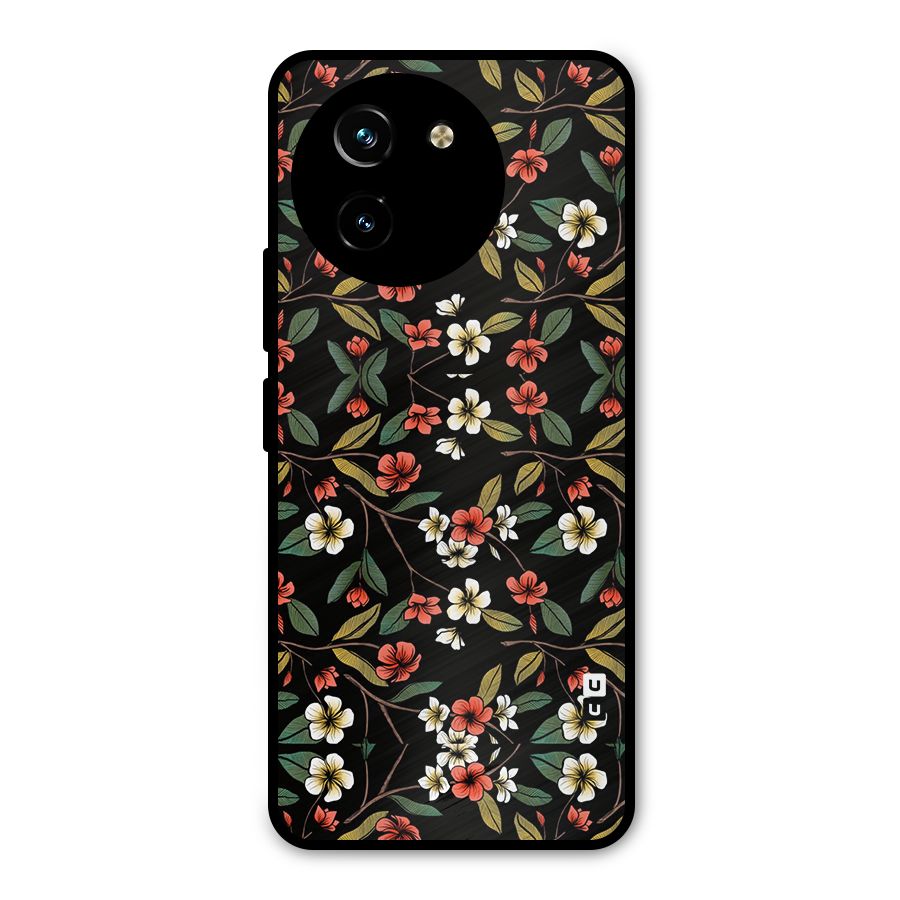 Decorative Florals Pattern Metal Back Case for Vivo Y200i