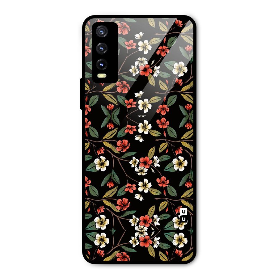 Decorative Florals Pattern Metal Back Case for Vivo Y20i