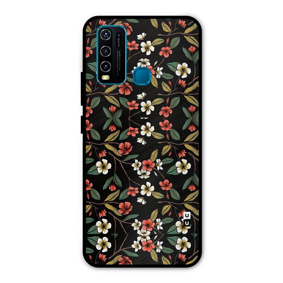 Decorative Florals Pattern Metal Back Case for Vivo Y50