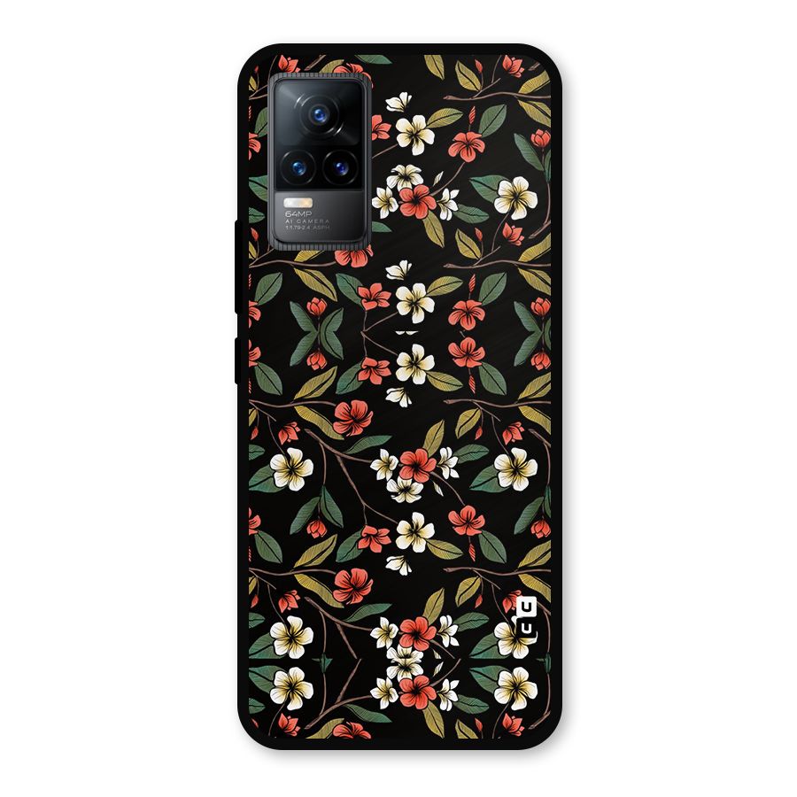 Decorative Florals Pattern Metal Back Case for Vivo Y73
