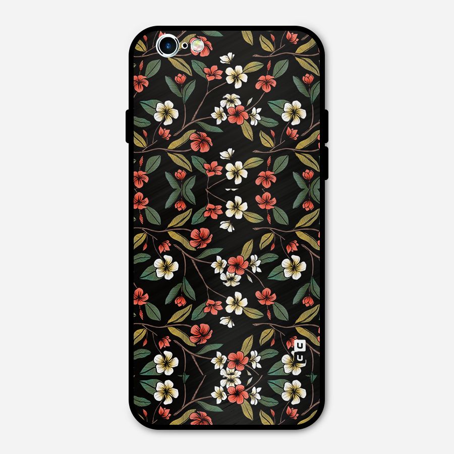 Decorative Florals Pattern Metal Back Case for iPhone 6 6s
