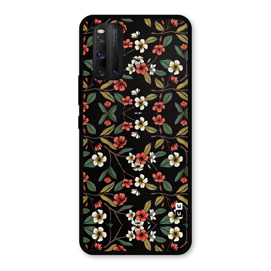 Decorative Florals Pattern Metal Back Case for iQOO 3