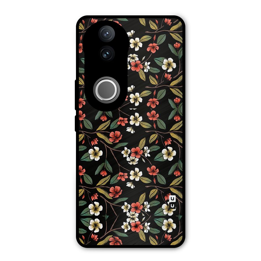Decorative Florals Pattern Metal Back Case for iQOO Z10R