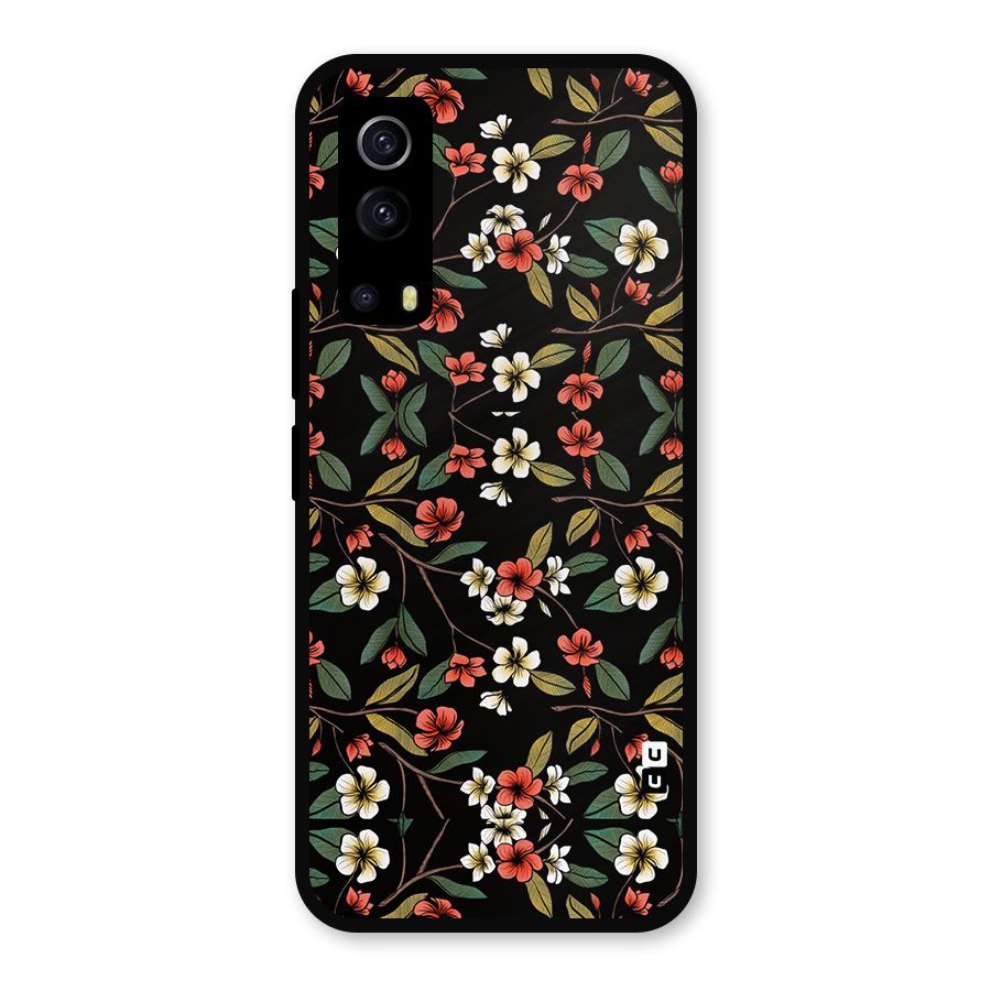 Decorative Florals Pattern Metal Back Case for iQOO Z3