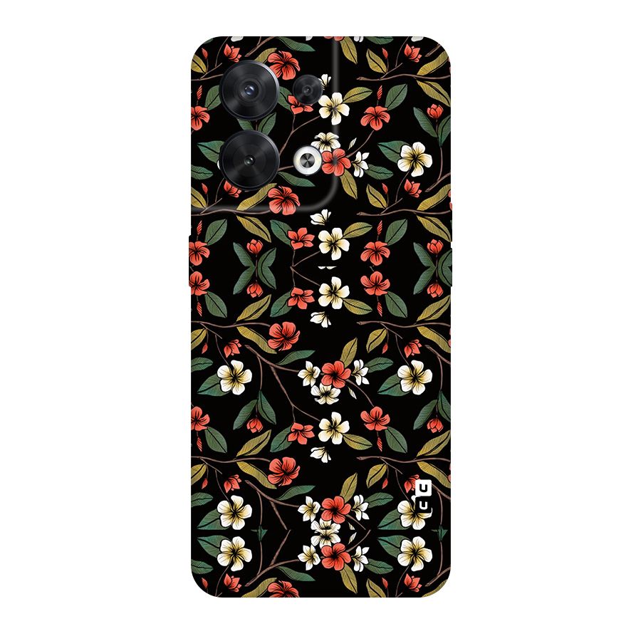 Decorative Florals Pattern Original Polycarbonate Back Case for Oppo Reno8 5G