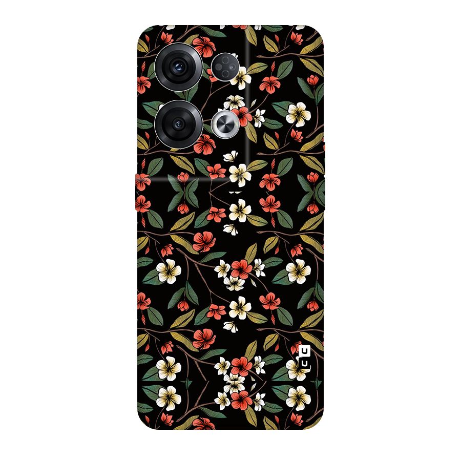 Decorative Florals Pattern Original Polycarbonate Back Case for Oppo Reno8 Pro 5G