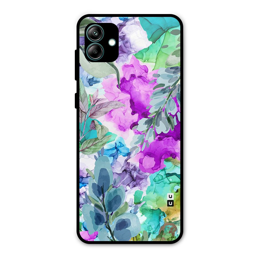 Decorative Florals Printed Metal Back Case for Galaxy A04