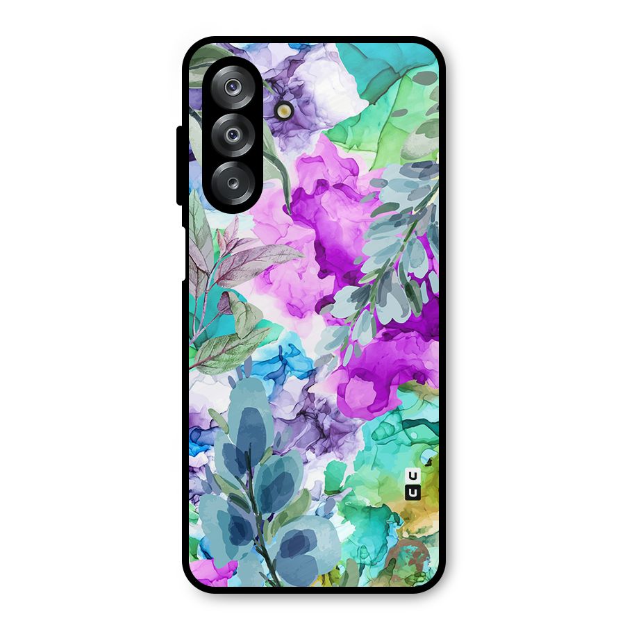 Decorative Florals Printed Metal Back Case for Galaxy A26