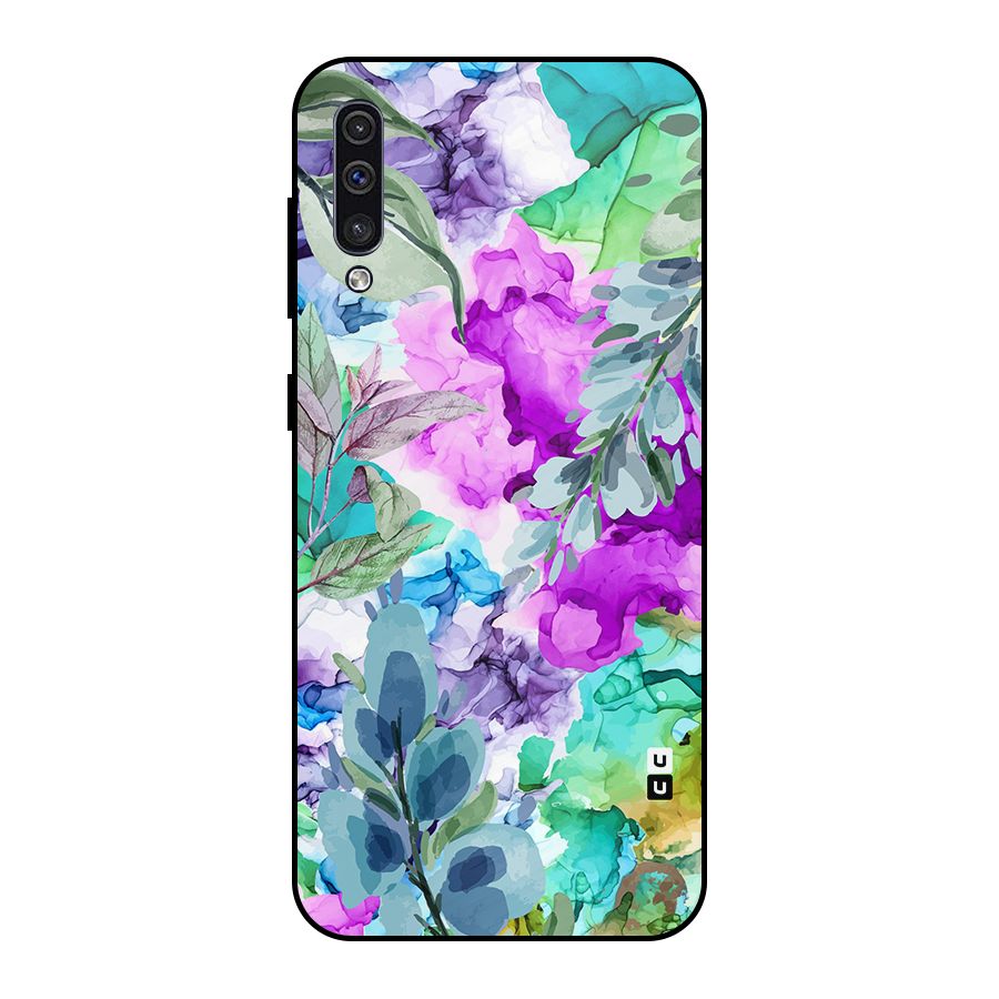 Decorative Florals Printed Metal Back Case for Galaxy A50s
