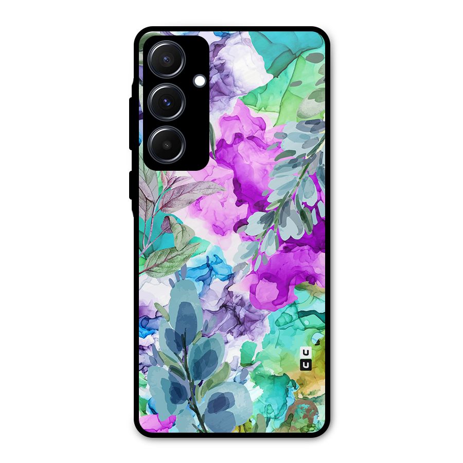 Decorative Florals Printed Metal Back Case for Galaxy A55