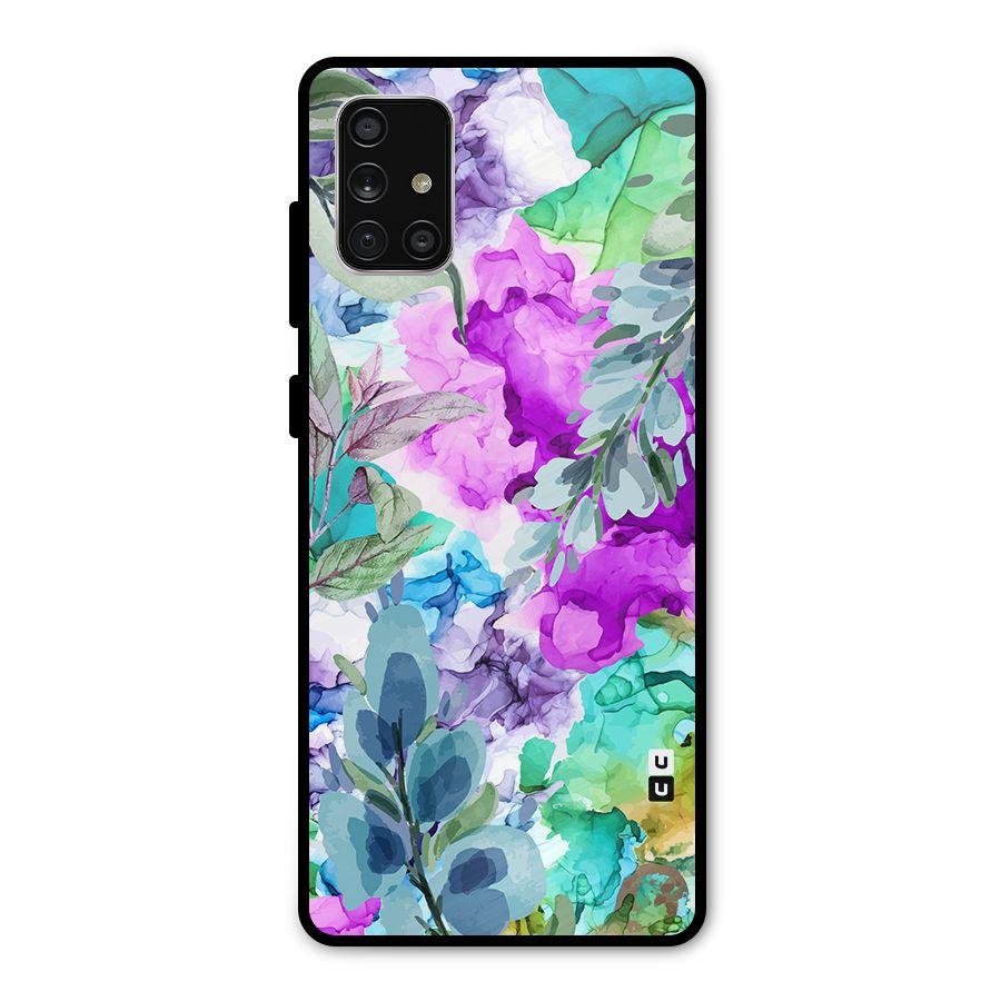 Decorative Florals Printed Metal Back Case for Galaxy A71