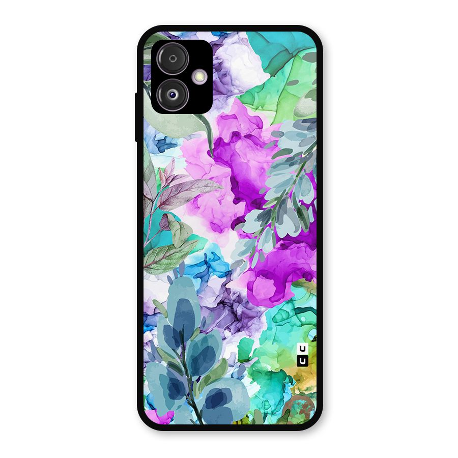 Decorative Florals Printed Metal Back Case for Galaxy F14