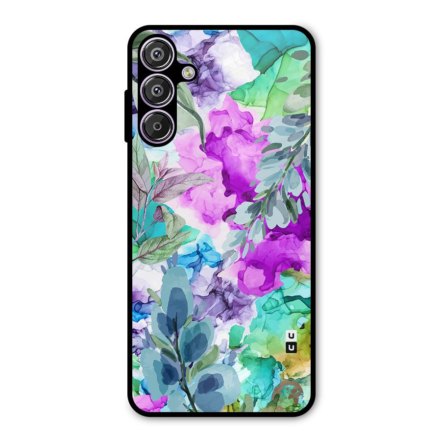 Decorative Florals Printed Metal Back Case for Galaxy F15