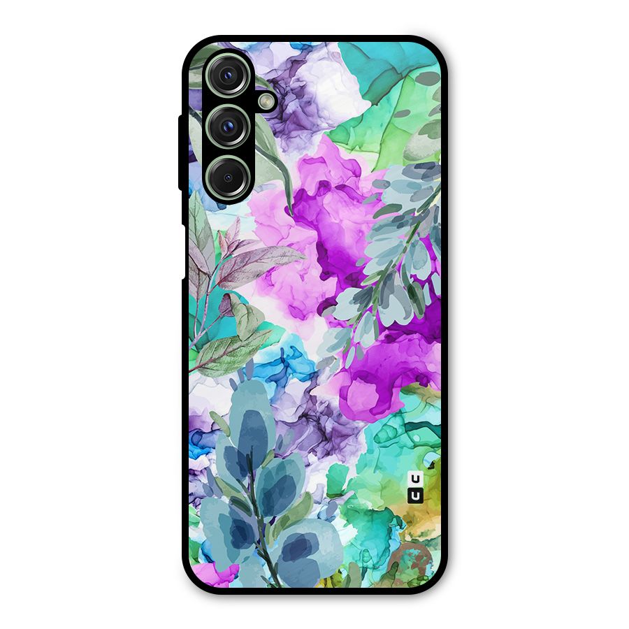 Decorative Florals Printed Metal Back Case for Galaxy F34