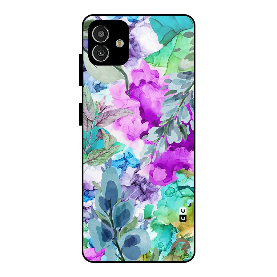 Decorative Florals Printed Metal Back Case for Galaxy M13 5G