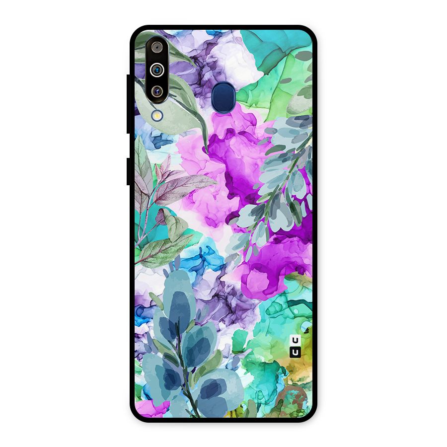 Decorative Florals Printed Metal Back Case for Galaxy M30