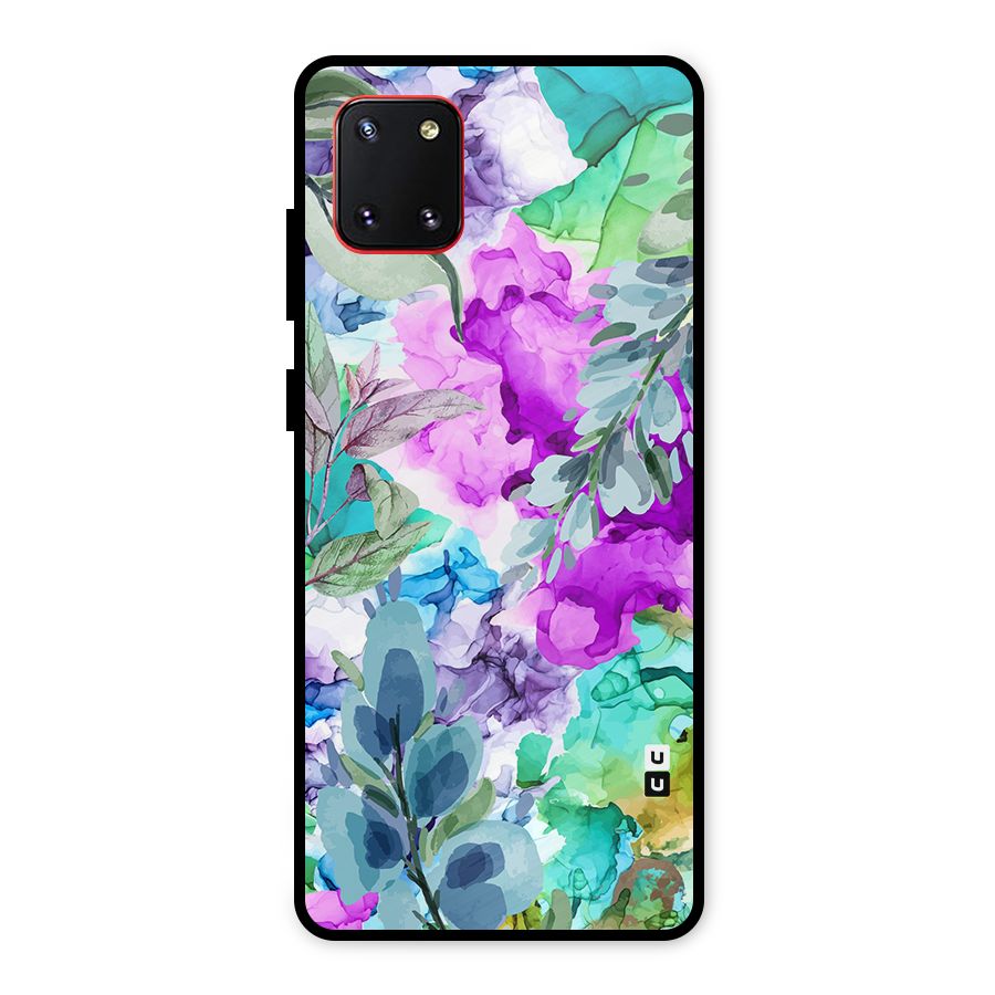 Decorative Florals Printed Metal Back Case for Galaxy Note 10 Lite
