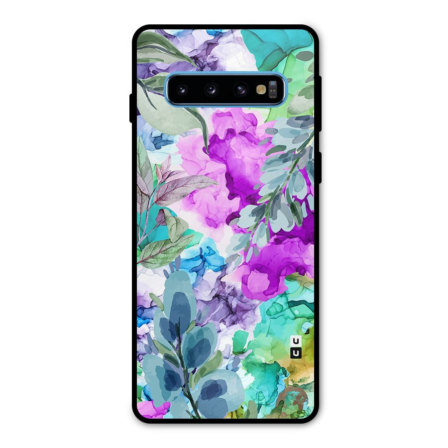 Decorative Florals Printed Metal Back Case for Galaxy S10