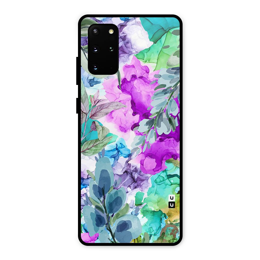 Decorative Florals Printed Metal Back Case for Galaxy S20 Plus