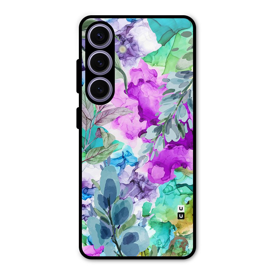 Decorative Florals Printed Metal Back Case for Galaxy S24