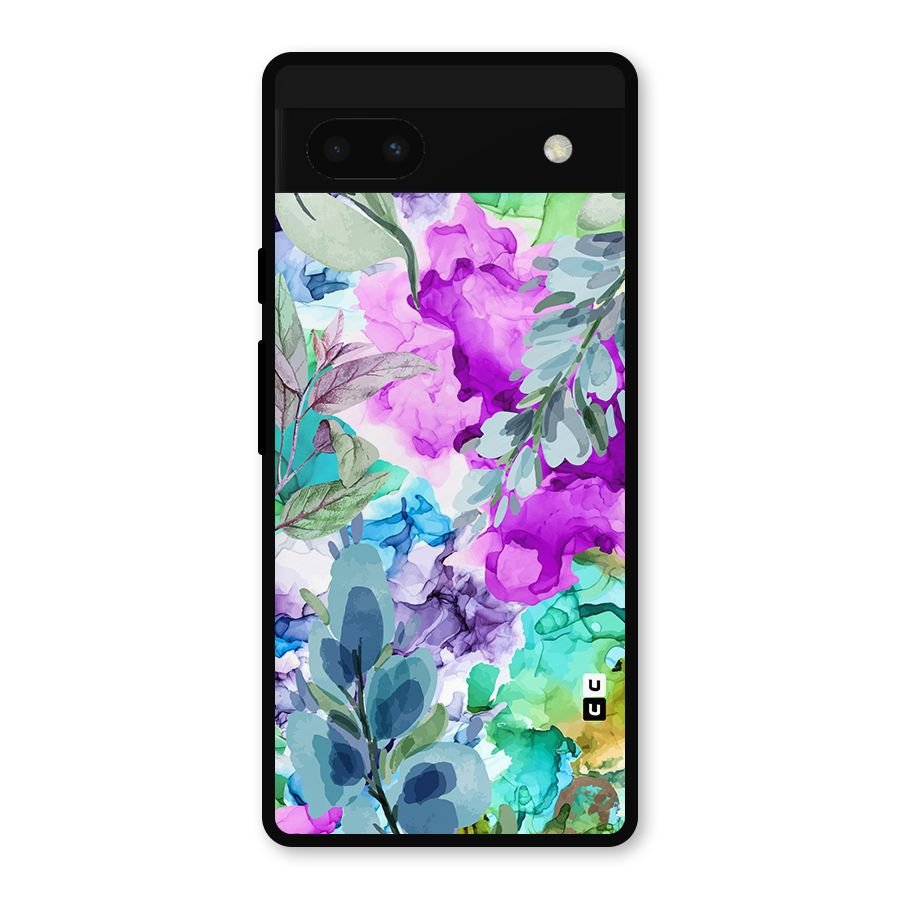 Decorative Florals Printed Metal Back Case for Google Pixel 6a