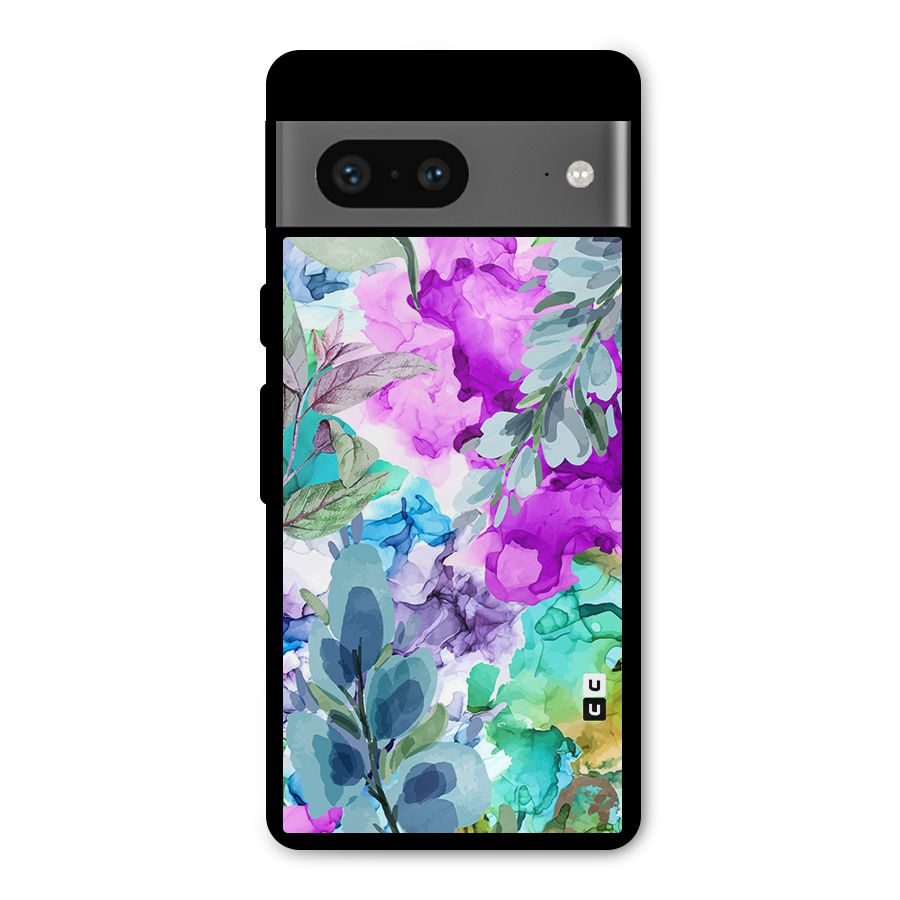 Decorative Florals Printed Metal Back Case for Google Pixel 7