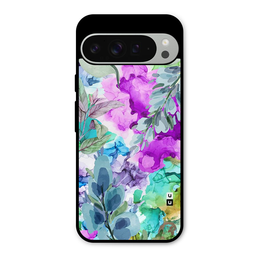 Decorative Florals Printed Metal Back Case for Google Pixel 9 Pro XL