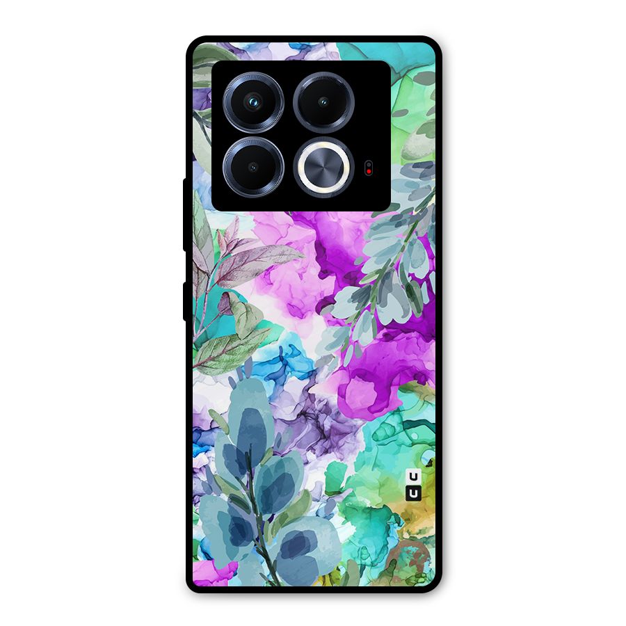 Decorative Florals Printed Metal Back Case for Infinix Note 40 5G