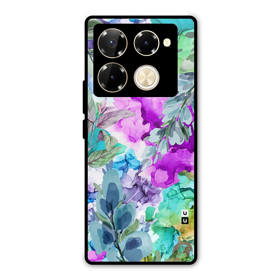 Decorative Florals Printed Metal Back Case for Infinix Note 40 Pro Plus