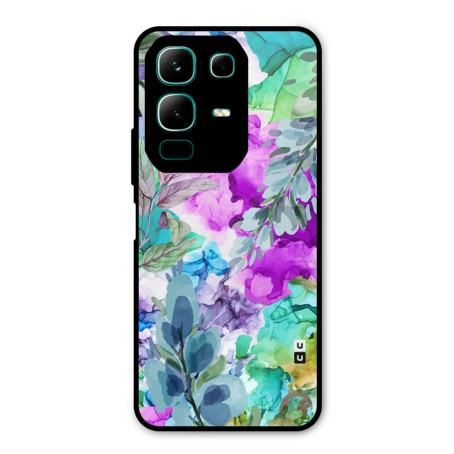 Decorative Florals Printed Metal Back Case for Infinix Note 50x