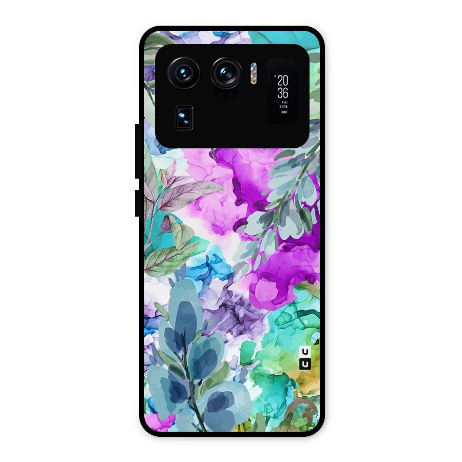 Decorative Florals Printed Metal Back Case for Mi 11 Ultra