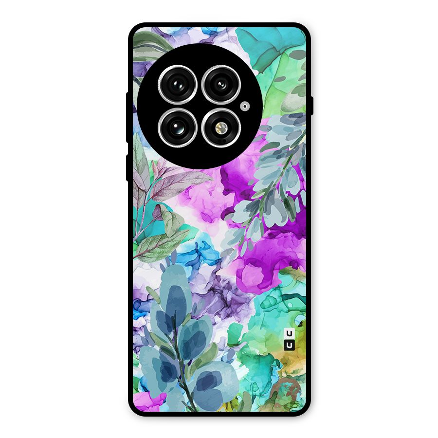 Decorative Florals Printed Metal Back Case for OnePlus 13