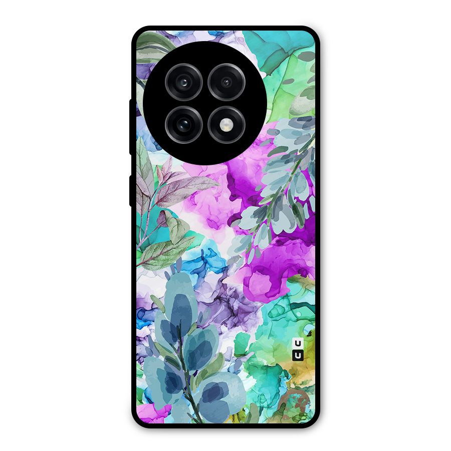 Decorative Florals Printed Metal Back Case for OnePlus 13R