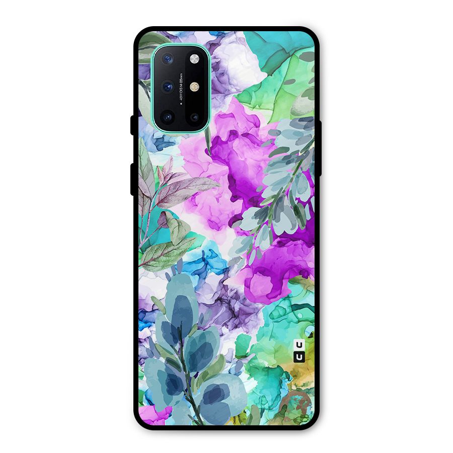 Decorative Florals Printed Metal Back Case for OnePlus 8T