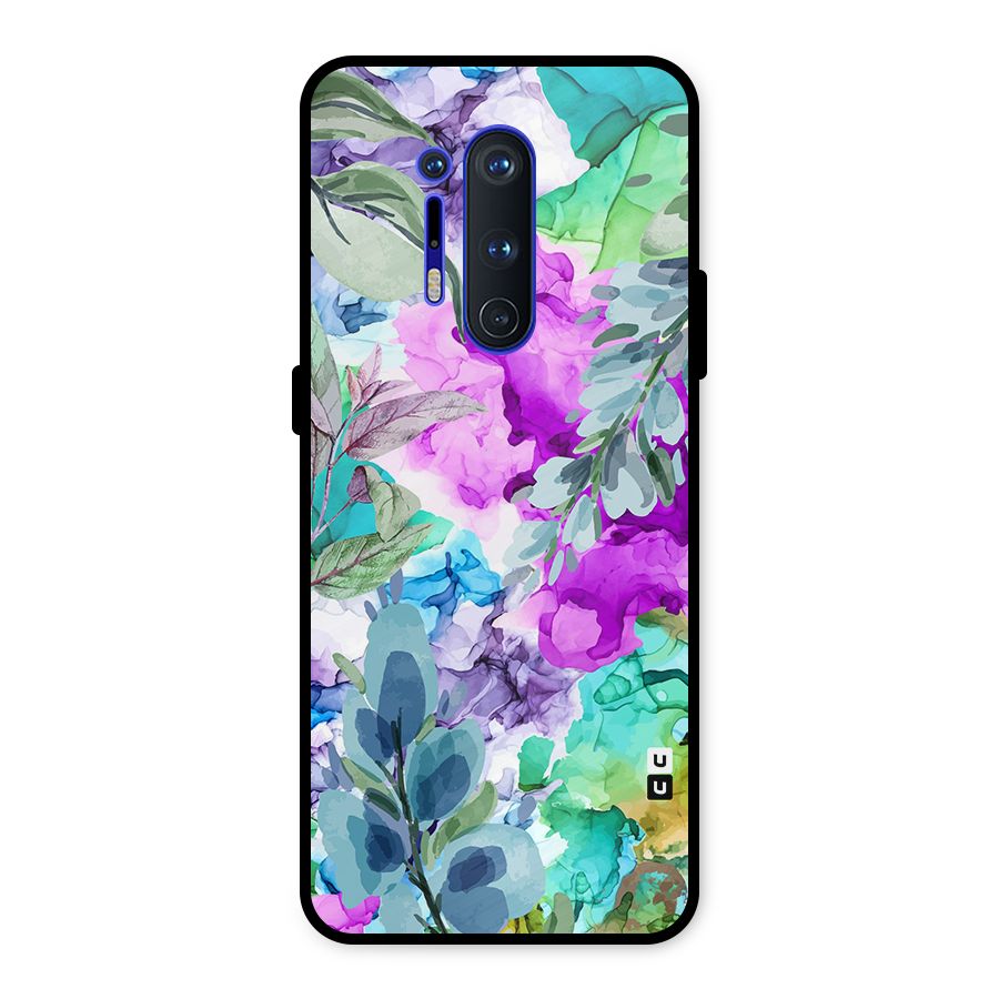 Decorative Florals Printed Metal Back Case for OnePlus 8 Pro