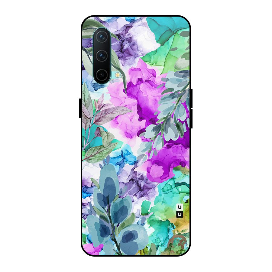Decorative Florals Printed Metal Back Case for OnePlus Nord CE 5G