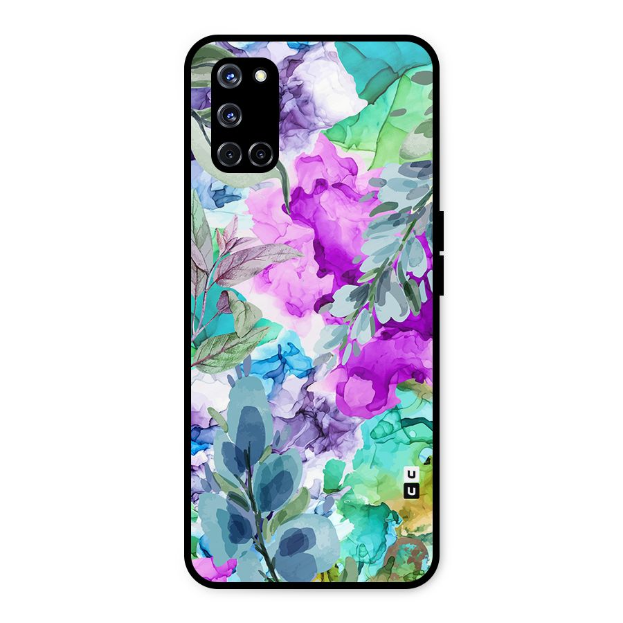 Decorative Florals Printed Metal Back Case for Oppo A52