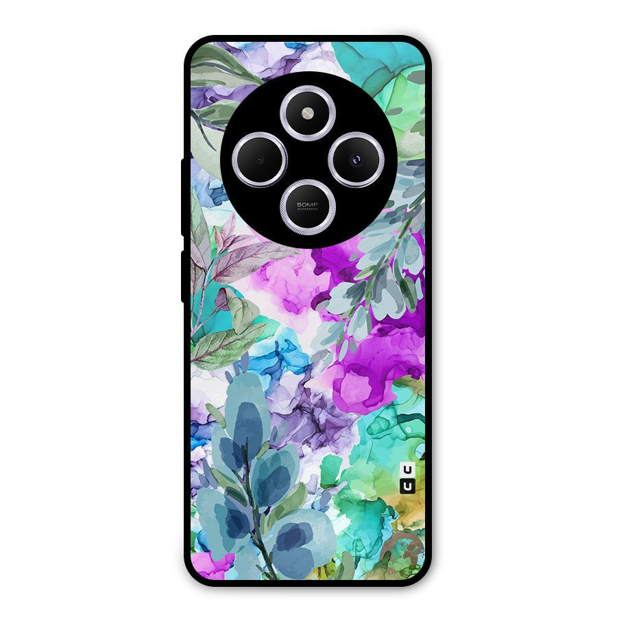 Decorative Florals Printed Metal Back Case for Poco C75 5G