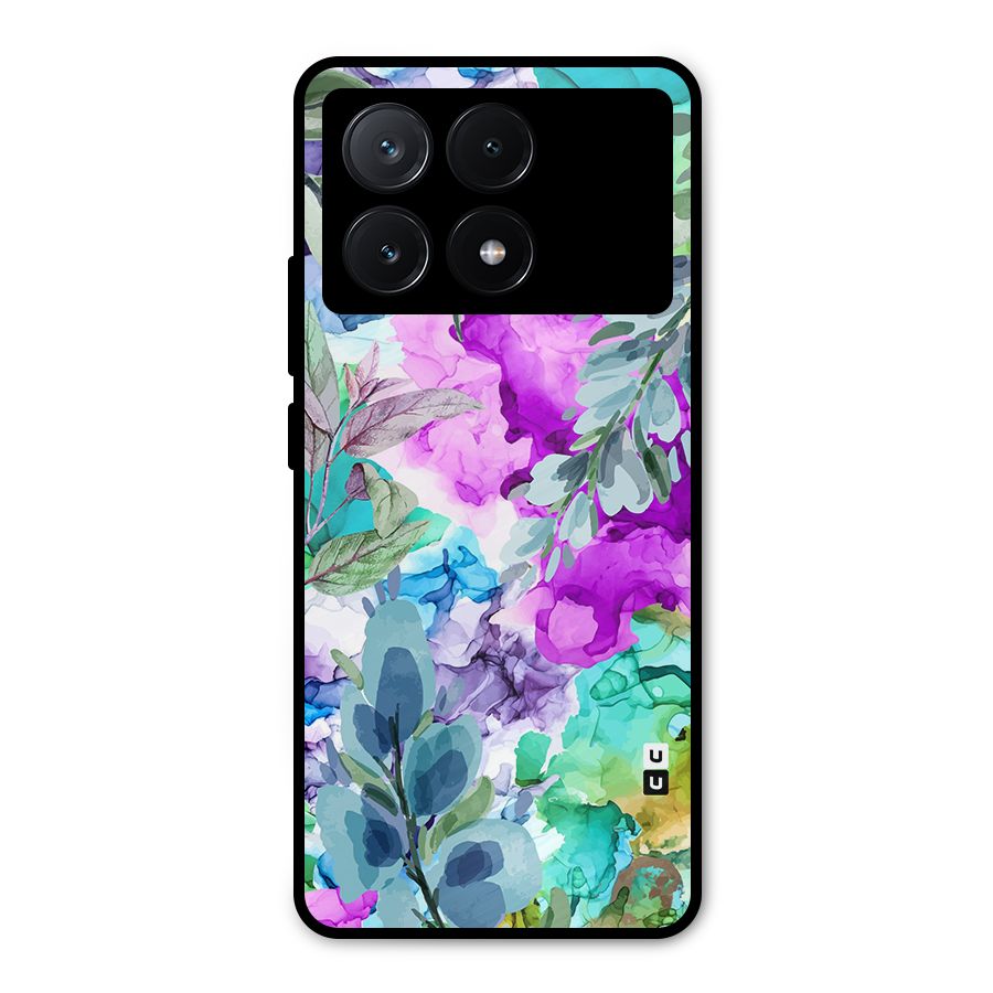Decorative Florals Printed Metal Back Case for Poco X6 Pro