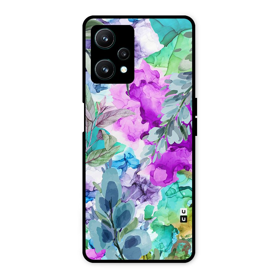 Decorative Florals Printed Metal Back Case for Realme 9 Pro 5G