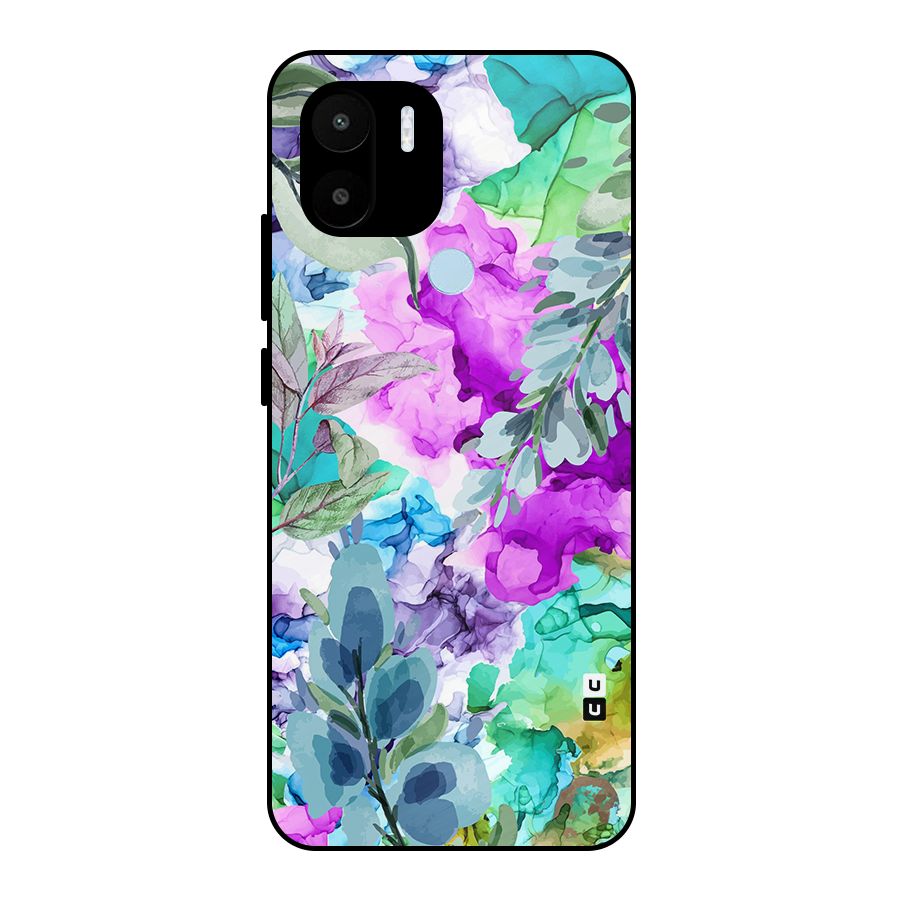 Decorative Florals Printed Metal Back Case for Redmi A1+