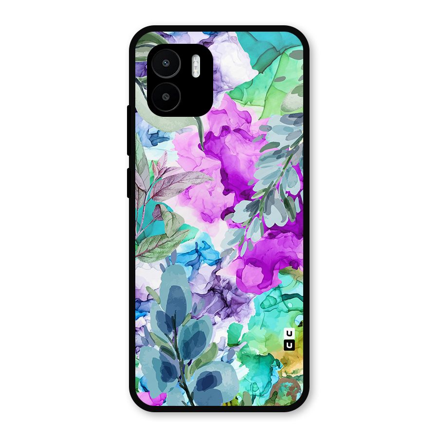 Decorative Florals Printed Metal Back Case for Redmi A2