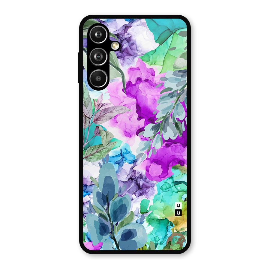 Decorative Florals Printed Metal Back Case for Samsung Galaxy M54
