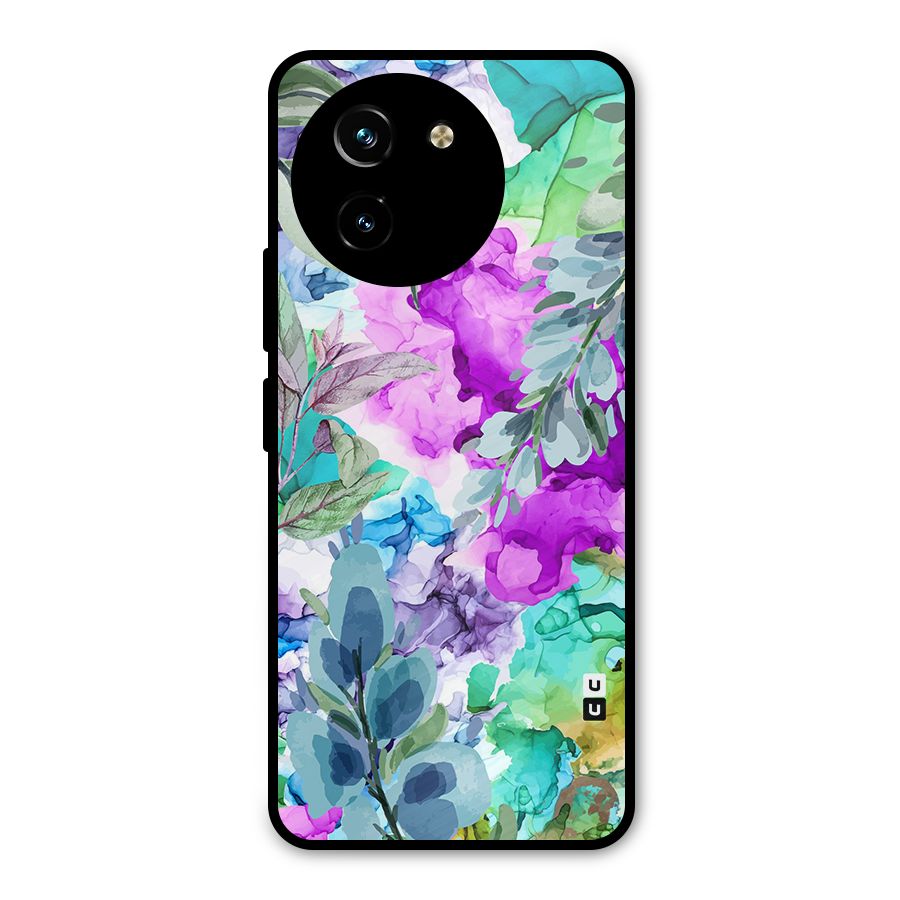 Decorative Florals Printed Metal Back Case for Vivo T3x